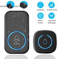 Wireless Doorbell IP44 Waterproof Smart Home Welcome Door Bell 300M Range 60Songs Intelligent Home Chime Bell Kit US/EU Plug
