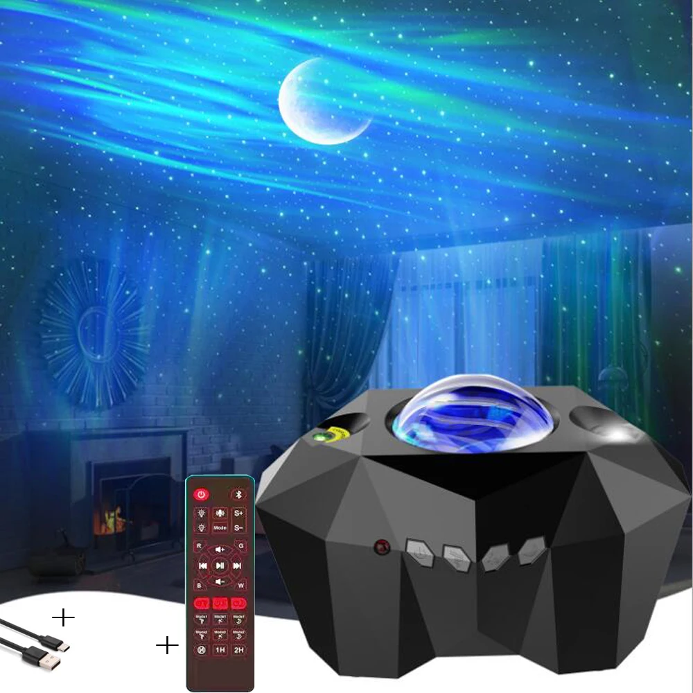 Laser Galaxy Starry Sky Projector LED Night Light Wall Lamps Bluetooth Desk Lamp Atmosphere For Bedroom Beside Star Projection