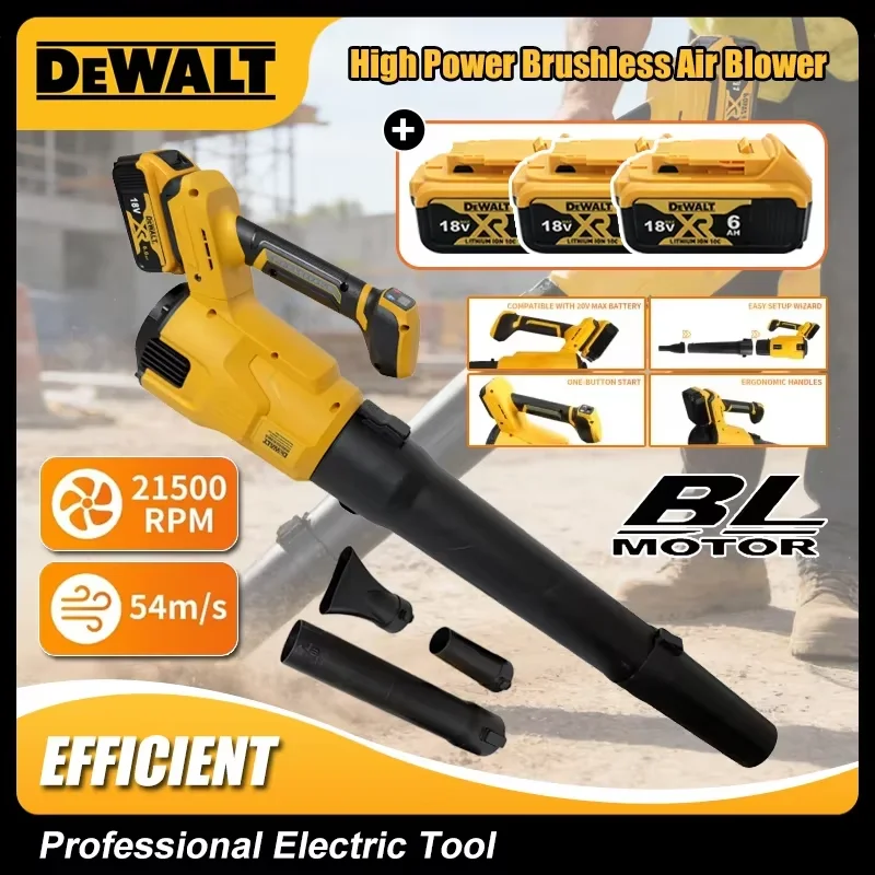 

DeWALT Brushless Air Blower 3-Gears High Speed BFJ01BA Powerful Cordless Electric Leaf Snow Duster Blowing Power Tool