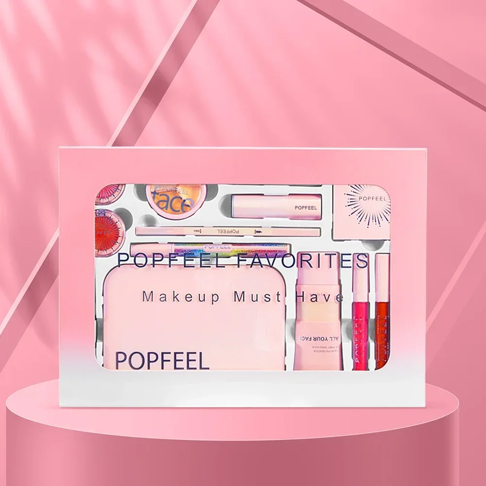 Best-Selling Popfeel Makeup Kit Full Set All-in-One Eyebrow Eyeshadow Eyeliner Lip Gloss Valentine Day Gift for Women Cosmetics