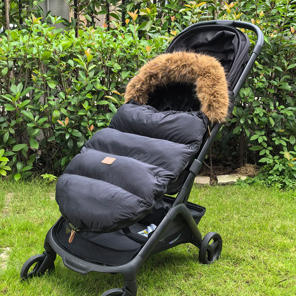 

Конверт в коляске, зимние толстые носки, съемный меховой воротник, ветрозащитный, теплый, универсальный, детская подножка, аксессуары для колясок