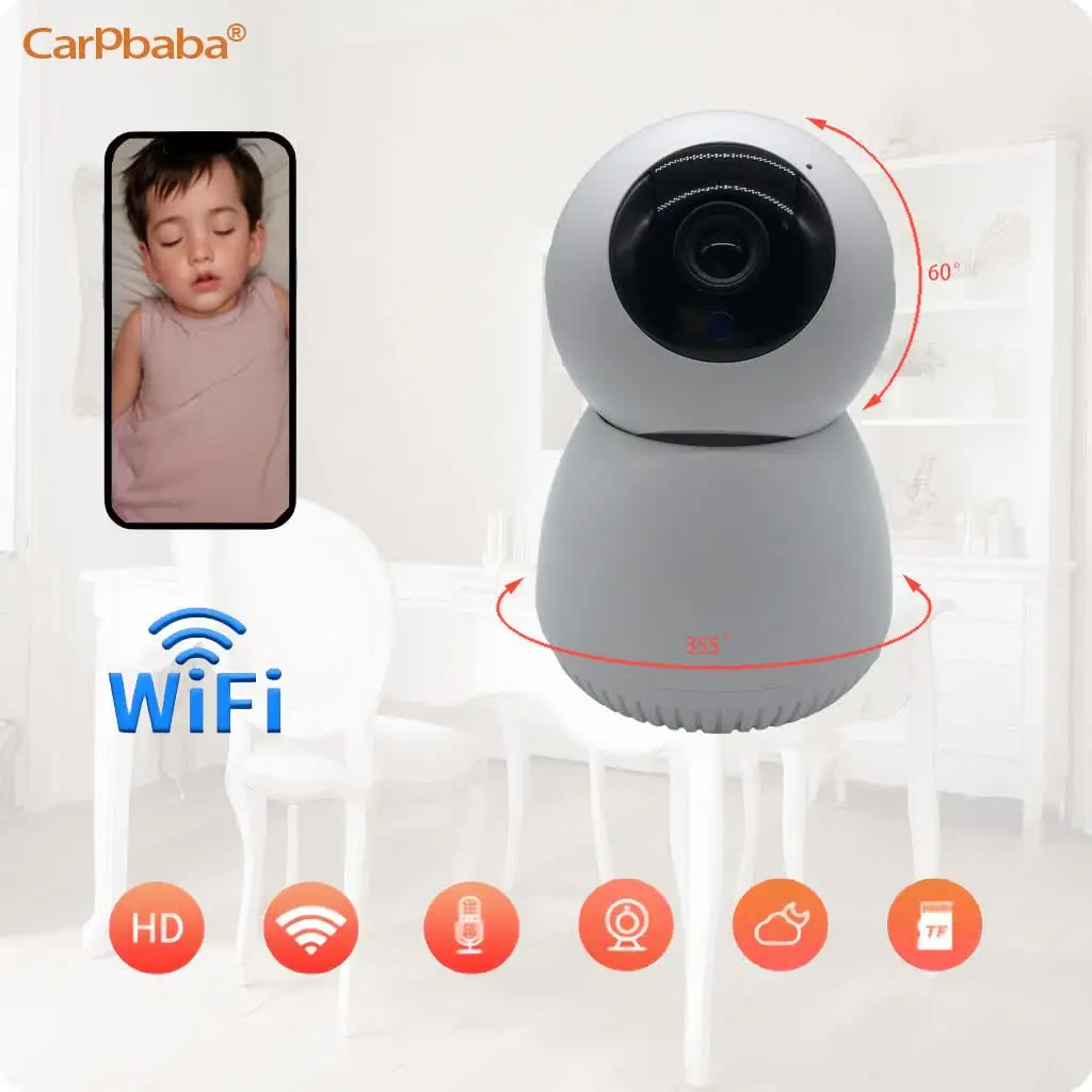 Snowman Surveillance 360° Rotating Wifi IP Camera with Two-way Audio Night Vision Motion Detection
