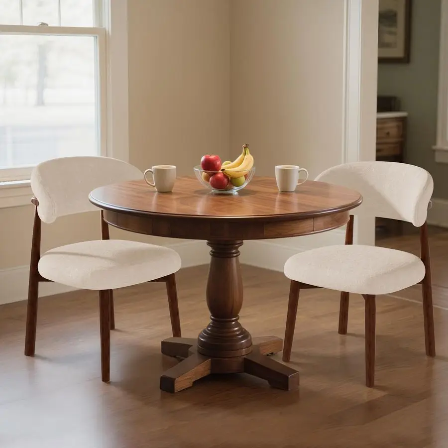 

Набор из 2 обеденных стульев, современные кухонные стулья с тканевой обивкой середины века, деревянный стул для столовой с изогнутой спинкой для кухни