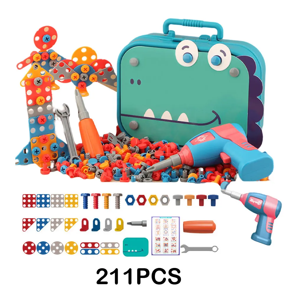 Conjunto de ferramentas criativas para crianças, caixa separada, brinquedos para brincar imaginativo, quebra-cabeça criativo, brinquedo para crianças de 3 a 12 anos