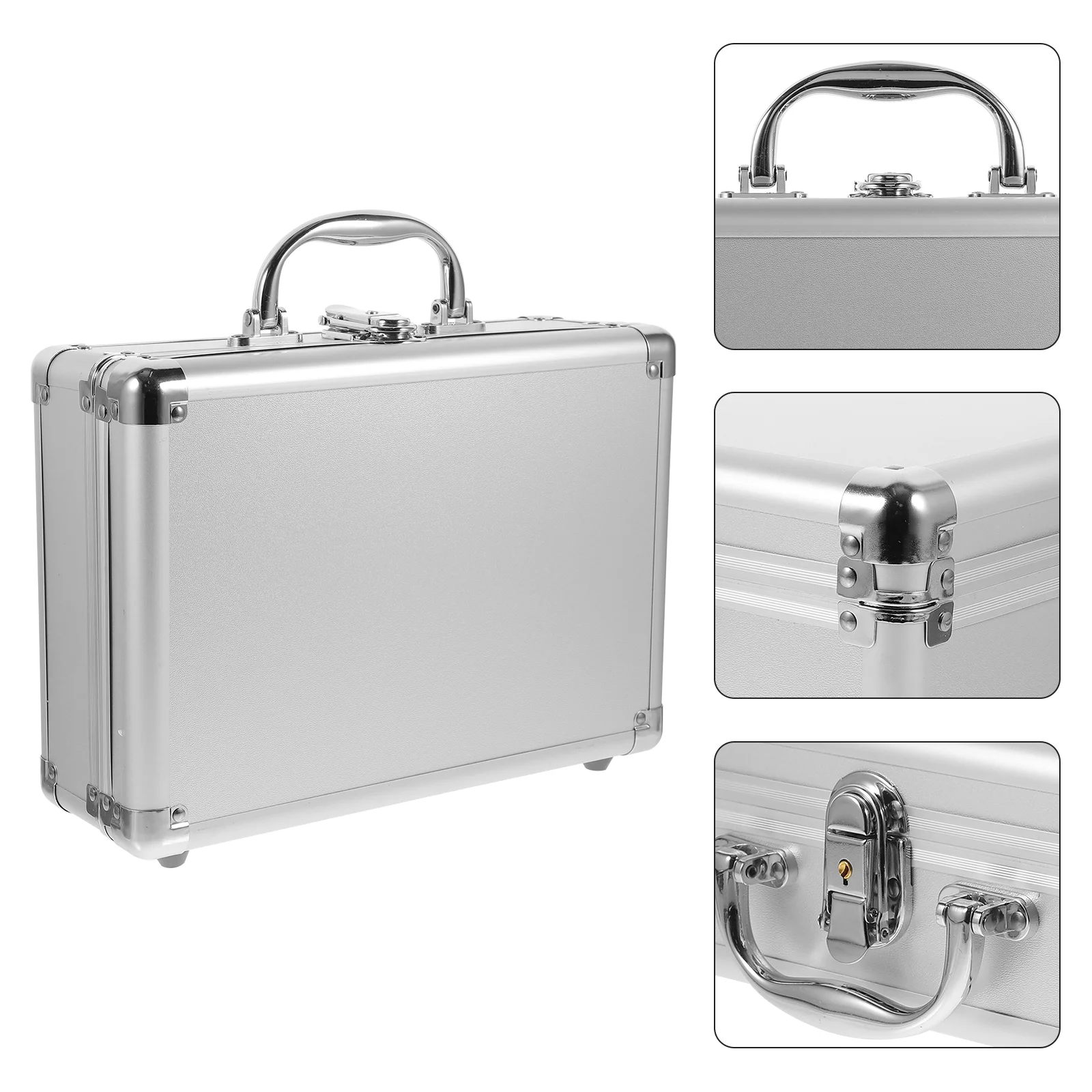 

Suitcase Hard Briefcase Tool for Men Aluminum Carrying Alloy Cotton Metal Briefcases