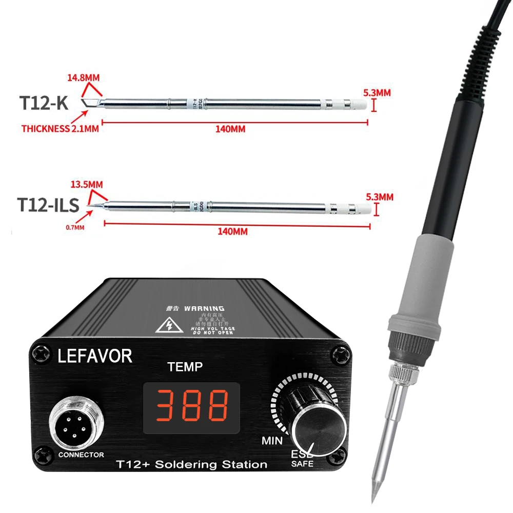 T12 75W digitaal soldeerboutstationTips Lassen Rework Station temperatuur verstelbare bediening microcontroller