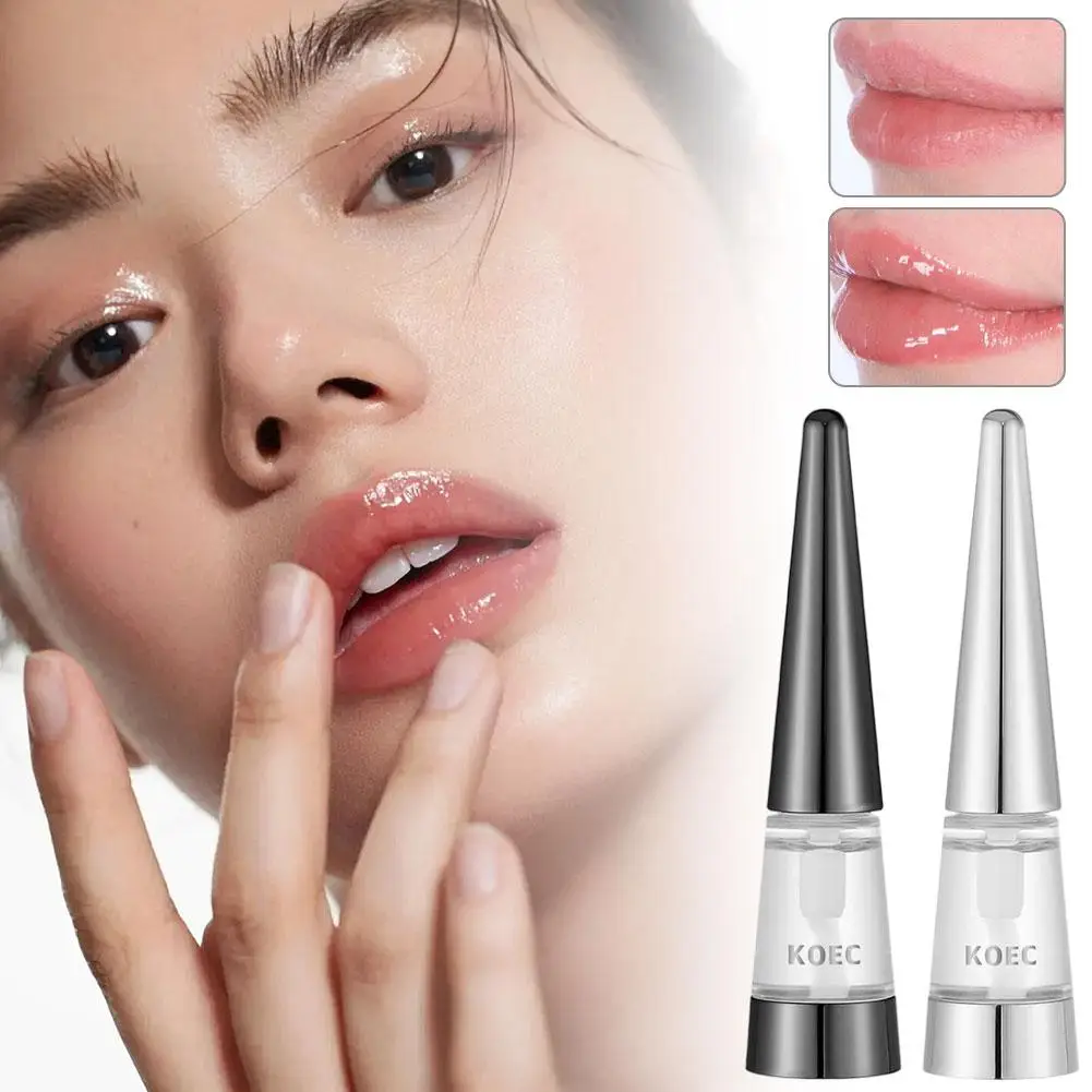 Transparentes Lippenöl der Marke New Plumps Lips reduziert Lippenlinien spendet Feuchtigkeit und verhindert Trockenheit und natürlicher sanfter Lippenstift