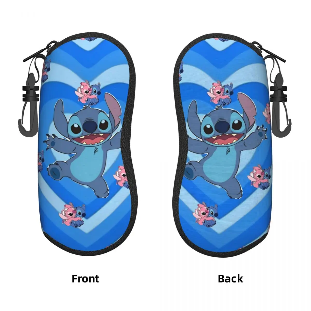 Kawaii Stitch And Angel Glasses Case Cover Cartoon Comic Original Sunglasses Pouch Eyeglass Cases Cover Unisex Eyewear Accessory