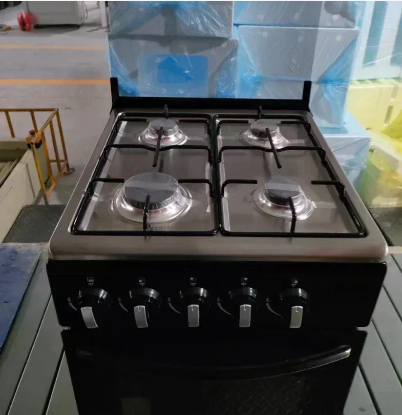 ForGas   4 Burners Kitchen Family Baking Cooking Appliances Gas Range Free Standing 50L Oven with Grill Four Burners Gas Stove