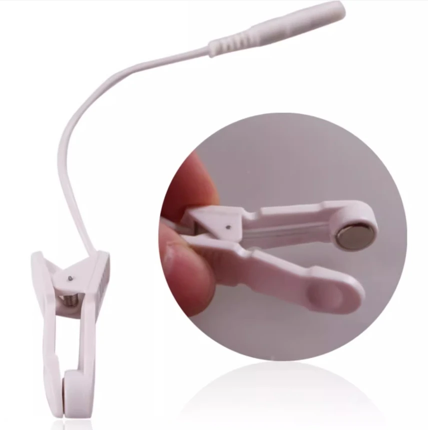1Pair Beast & Ear Clip Electrode Lead Wires Cable Pin 2.5mm For Electrotherapy Massager TENS Lead Wire With Pin Relax Tool