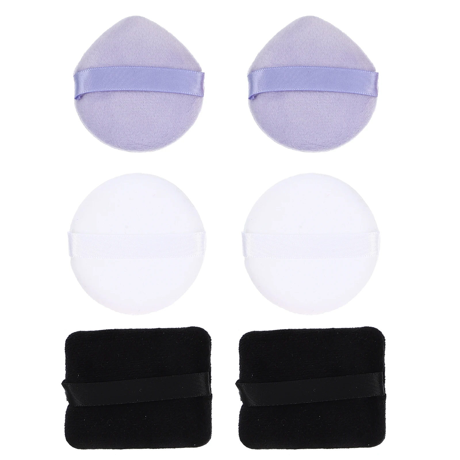 6 pçs pó solto configuração puff maquiagem confortável beleza facial suprimentos reutilizáveis menina cosméticos salvar pó diferente