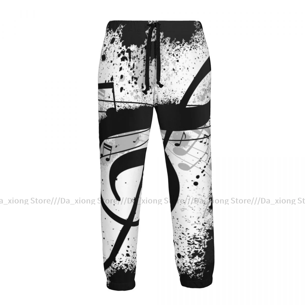 Man Casual Pants Black Music Note Abstract Casual Trousers Sport Jogging Tracksuits Sweatpants Male Pants