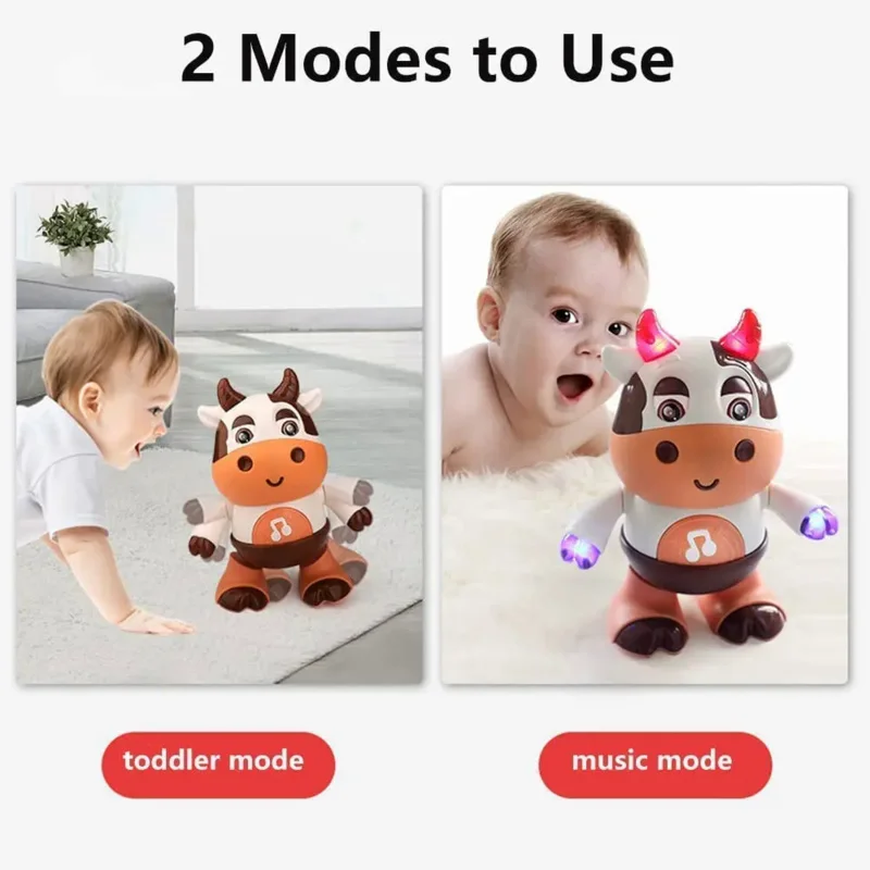 Little cute cow sing dance with music light swinging robots electric dolls children Baby early Educational Learning toys gifts