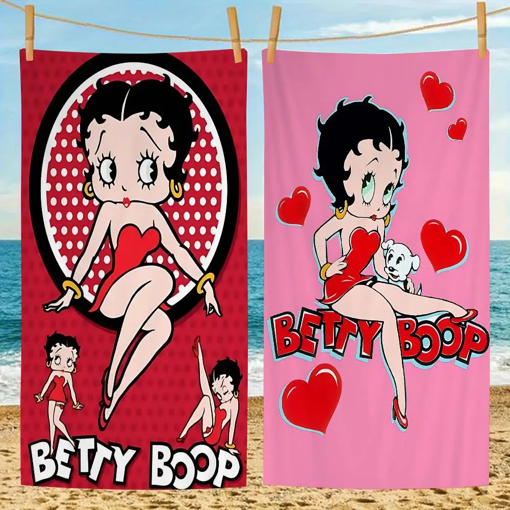 Cartoon B-BettyS BoopS Microfiber Beach Towel Absorbent Quick Dry Soft Yoga Swimming Resort Mountain Climbing Towel