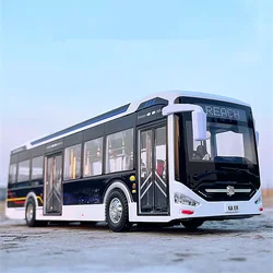 Large Size Alloy Electric Tourist City Traffic Bus Model Passenger Car Model Metal Toy Business Bus Model Sound Light Gifts