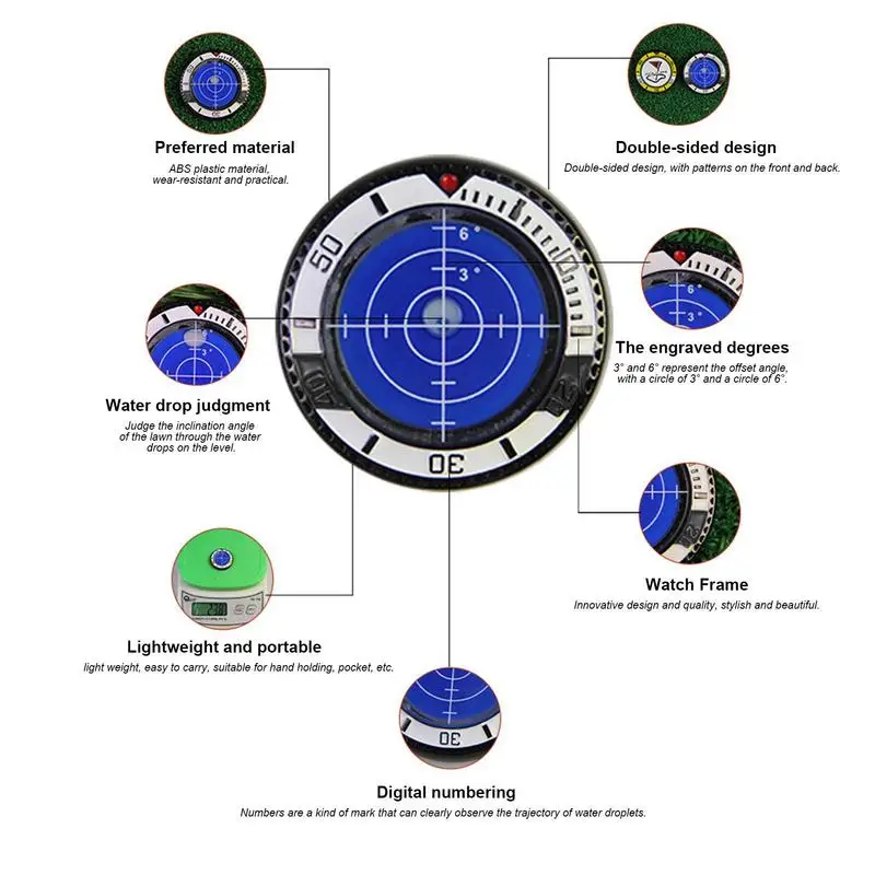 New Golf Ball Marker With High Precision Green Reading Aid Golf Accessories For Men Golf Green Reader Pro Putt Golf Ball Marker