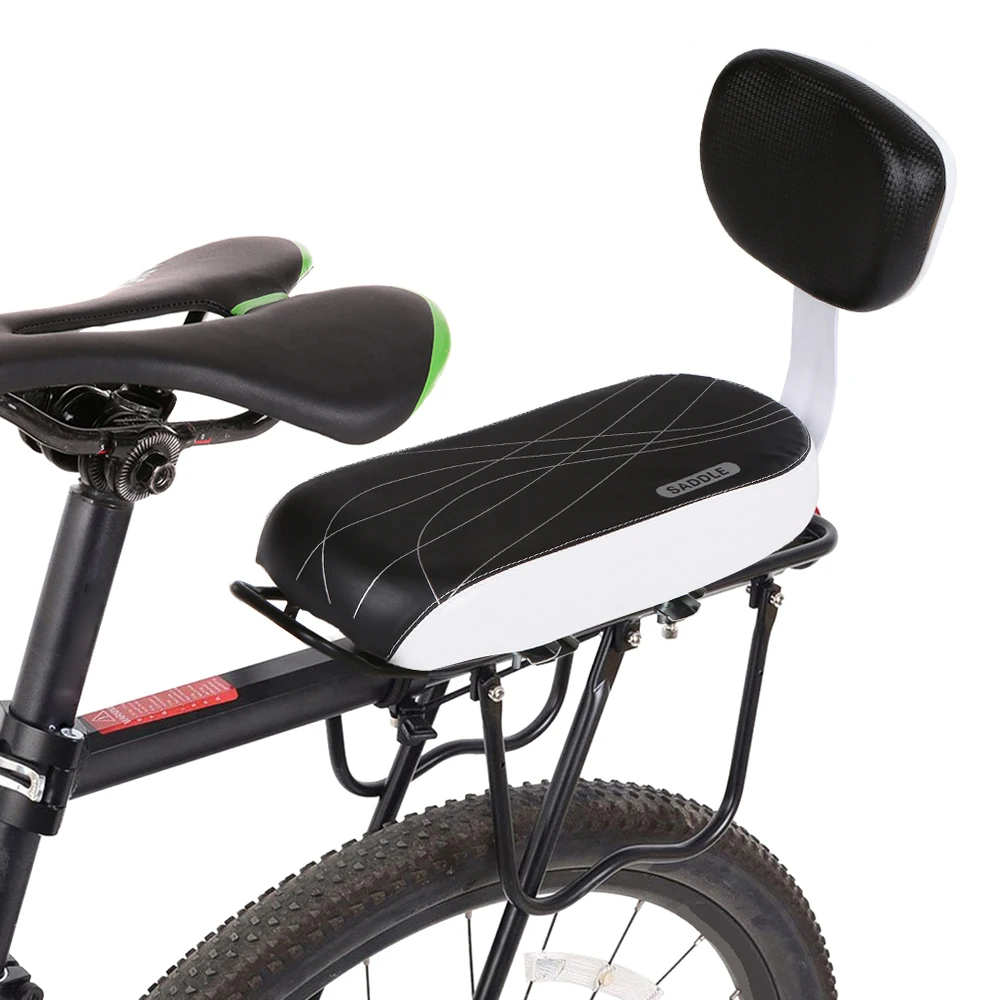 Bicycle Back Seat Cycle Bike Bicycle MTB PU Leather Soft Cushion Rear Rack Seat Children Seat with Back Rest