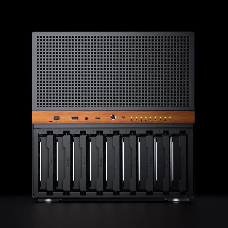 JONSBO N6 NAS Host Box MATX Komputer Desktop 9 Slot Hard Drive Penyimpanan Jaringan Rumah Mendukung Pendingin Air 240 ITX Casing Host