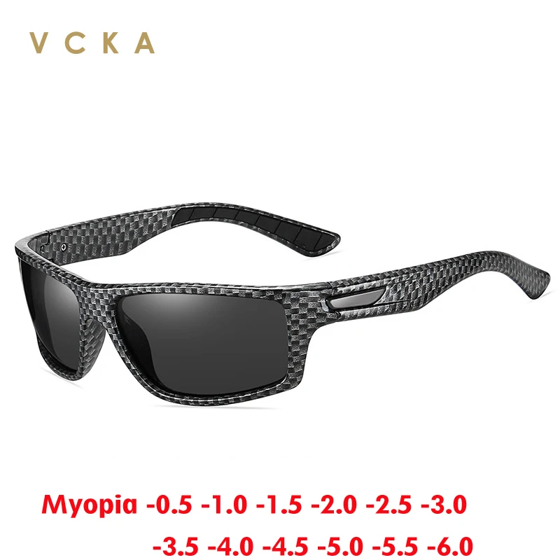 

VCKA TR90 Myopia Sunglasses Men Women Fashion Sports Polarized Eyewear Driving Custom Prescription Glasses -0.50 to -6.0