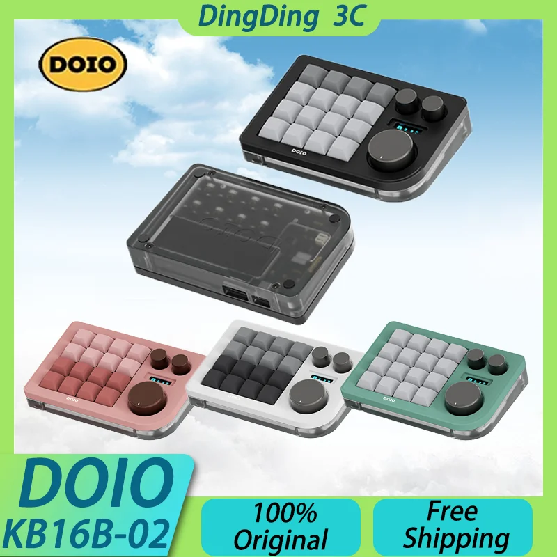 

DOIO KB16B-02 Designer Portable Keypad Bluetooth Type-C Mini Mechanical Keyboard 16 Key XDA Keycap RGB QMK VIA Gamer Custom Gift