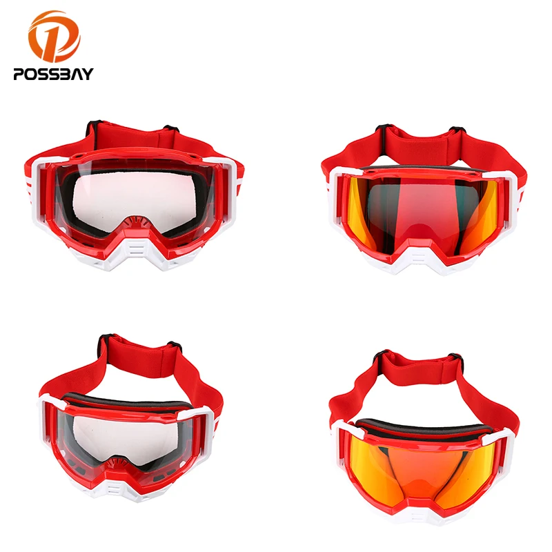 

Motocross Helmet Goggles Unisex Sunglasses Red Adjustable Strap Skiing Racing Gliding Eyewear Motorcycle Glasses Motorbike Parts