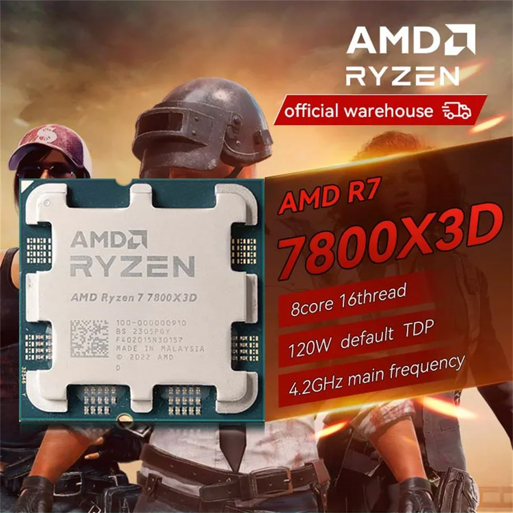 AMD RYZEN 7 7800X3D nuovo processore di gioco CPU AMD R7 7800X3D 8-Core 16-Thread 5NM 96M Socket AM5 senza Fan Game Cache Hot