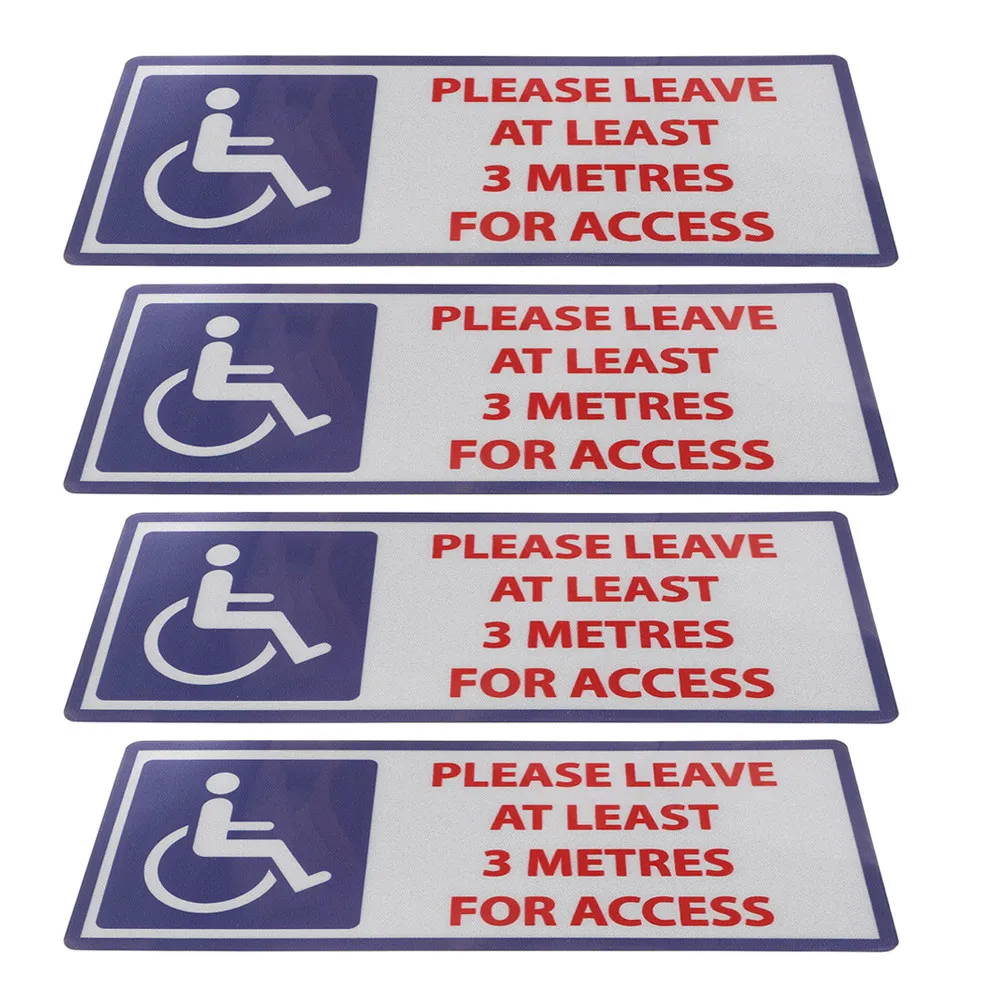 

4Pcs Disabled People Warning Sticker Self Adhesive Reflective Safety Decal for Parking Lots Public Spaces Wheelchair Access
