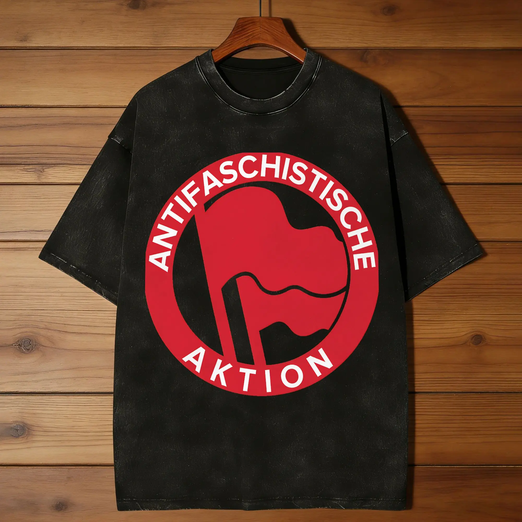 Men's Anti Fascist Action T-Shirts  Tops Summer Y2K Retro Short Sleeve T-Shirt Crewneck Harajuku Casual Tee Shirt Dropshipping