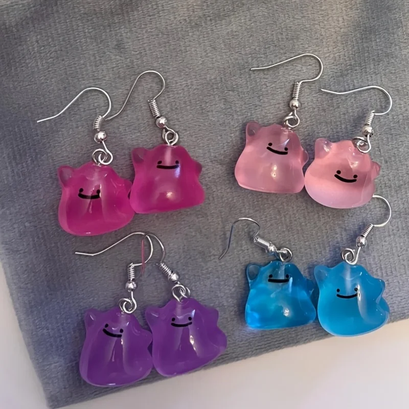 Ditto Glow In The Dark Resin Earrings For Women Pink Blue Cloud Pendant Jewelry Gift For Her