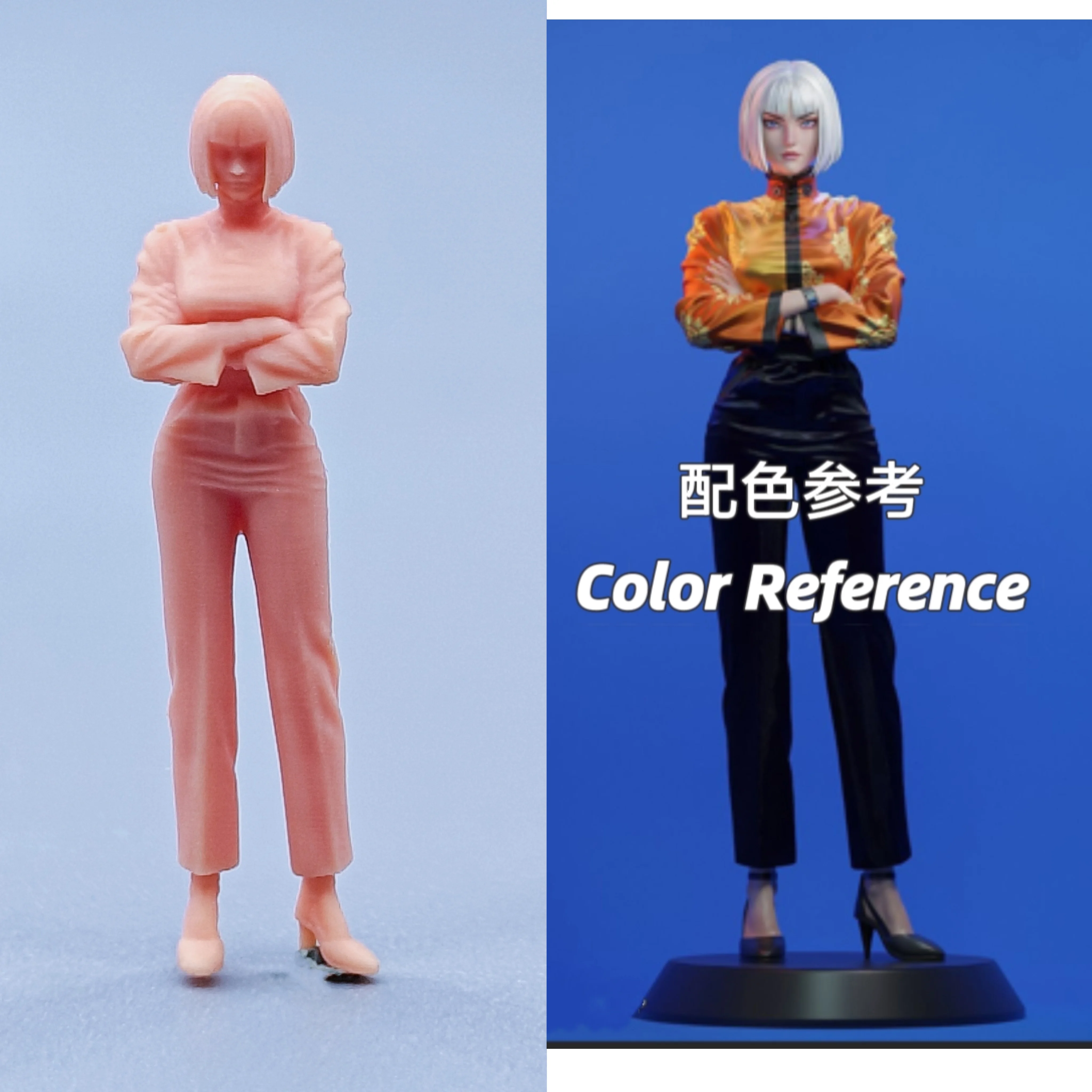 1/64 Figuren Maßstab Modell Harz Das Mädchen hält ihre Truhe mit beiden Händen Ungefärbte Miniaturen Diorama handbemalt C529