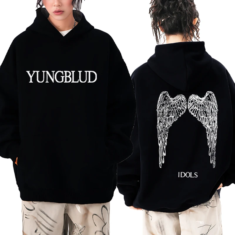 

2025 New in Idols Wings YUNGBLUD Double Sided printed Hoodie Men women punk Grunge streetwear Unisex Fleece pullovers Sweatshirt