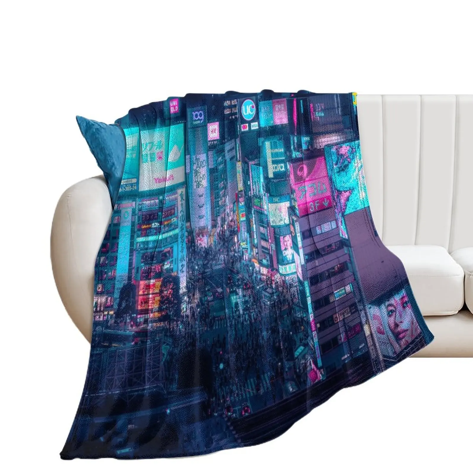 Neo Tokyo - Shibuya Crossing Throw Blanket Bed Fashionable warm winter Vintage Thermals For Travel Blankets