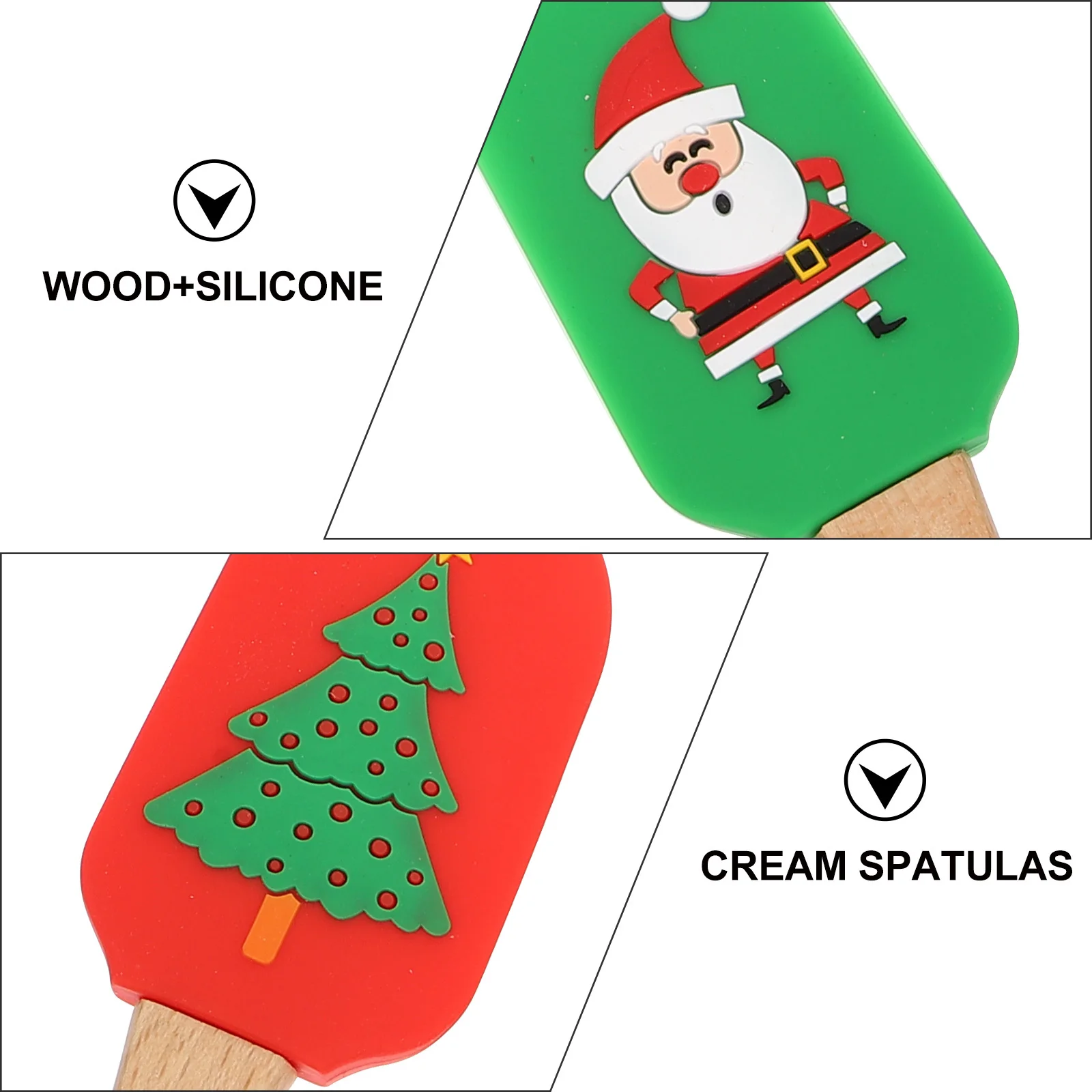 

4pcs Silicone Cream Scraper Christmas Baking Tool For Kitchen Butter Spatula Jam Smoother Baking Supply Kitchen Gadget