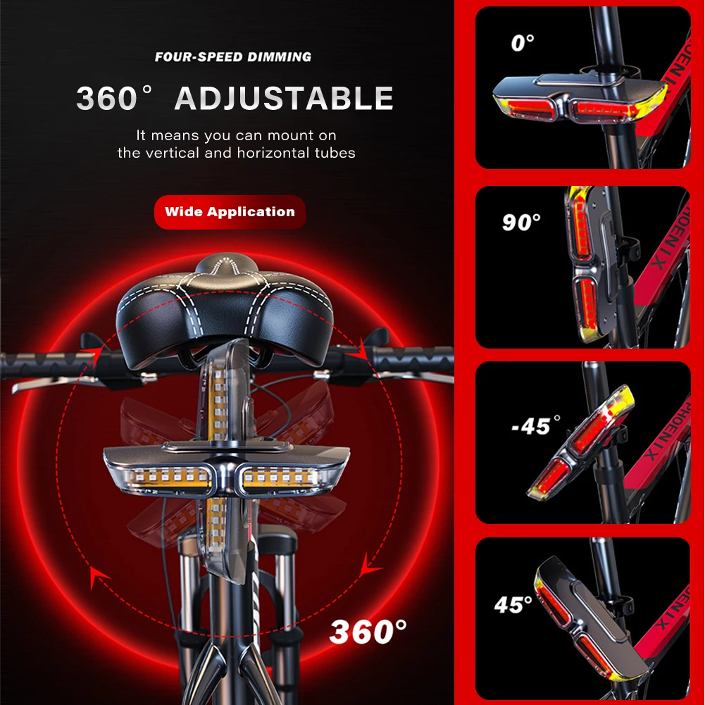 10 LED Bike Warning Rear Light Type-C Charging MTB Road Bike Taillights for Night Riding Safety Waterproof Bicycle Accessories