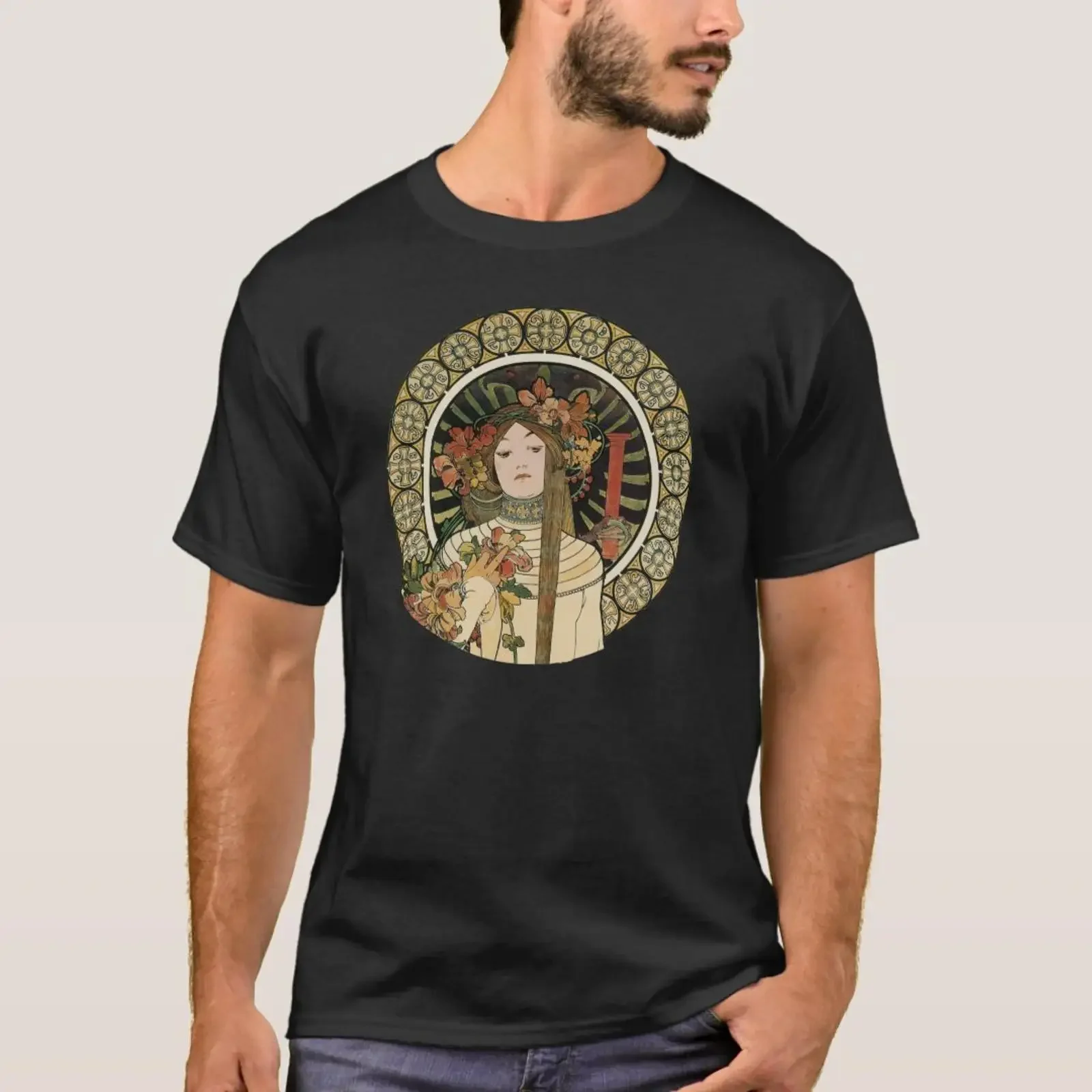 Alfonse Mucha Trappistine Nouveau Vintage Poster T Shirt vintage Washed Unisex Comfortable Stylish Slightly designer clothes