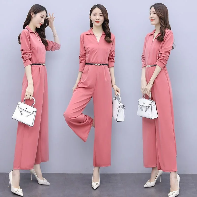 

Women's Wide Leg Jumpsuits 2023 Summer New Romper Loose High Waist Ankle-Length Suit Casual Fashion Chiffon Dress Lady Clothing