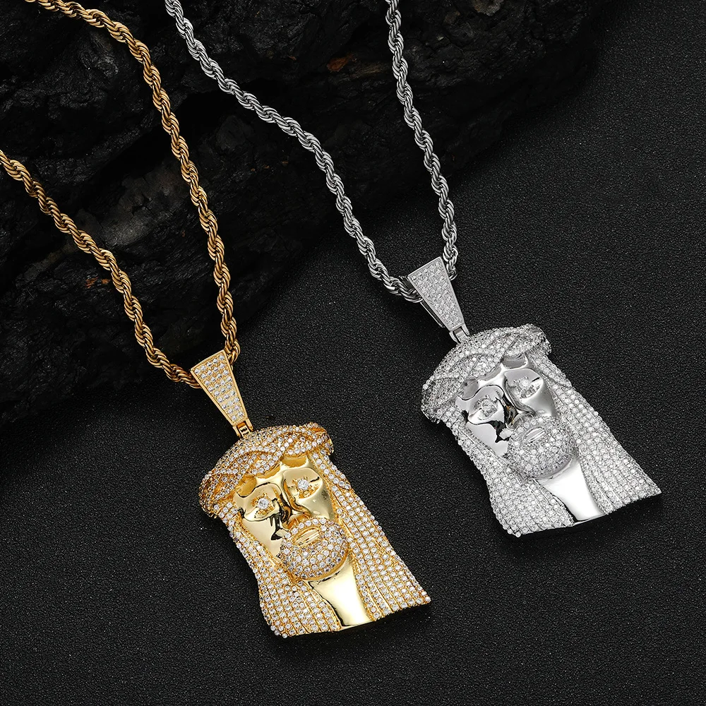 

Штабелируемая цепочка для пары в стиле хип-хоп — европейская и американская медь — инкрустированная цирконом маленькая человеческая — подвеска для лица