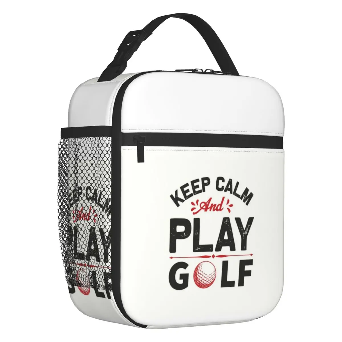 Keep Calm And Play Golf Thermal Insulated Lunch Bags  Golfer Golfing Sport Resuable Lunch Tote for School Office Food Box