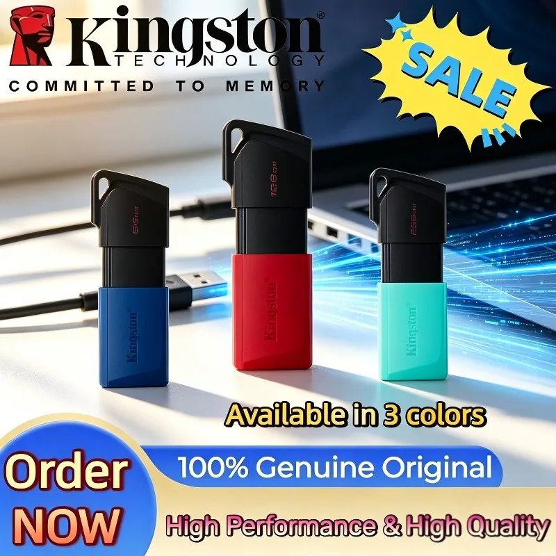 Original 100% Genuine Kingston Portable Key Memory Stick USB3.2 Gen1 Flash Disk High Speed USB Drive 64GB 256GB For Computer