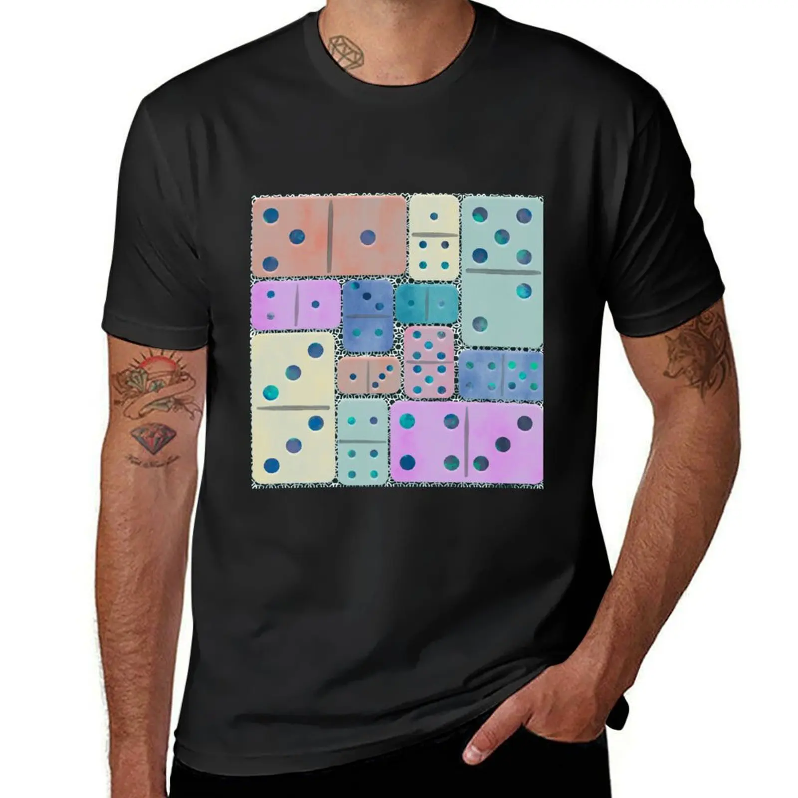 Vintage Dominoes Top Down T-Shirt vintage funnys summer tops plus sizes men t shirt