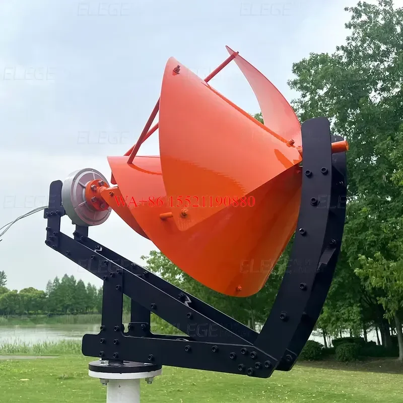 WMWMNU for 48V 5KW 1KVA-5KVA Low RPM Noise High Efficiency Archimedes Spiral Wind Turbine for Urban Residential Areas