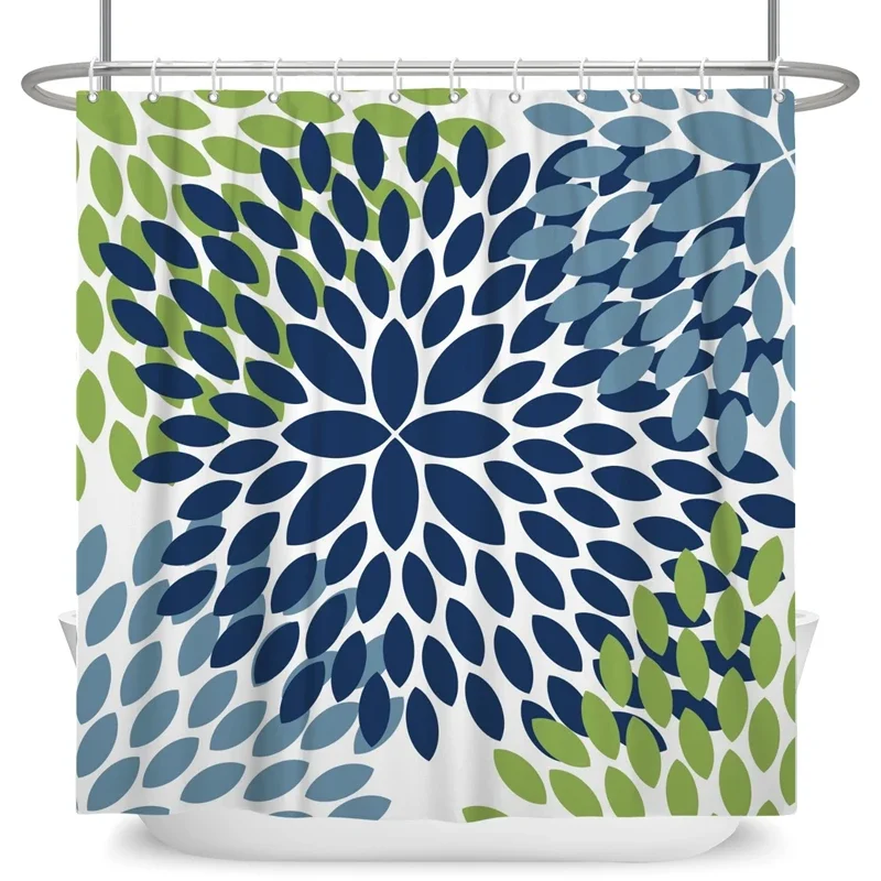 

Абстрактные занавески для душа с цветами георгинов, в стиле бохо, с мандалами и цветочными узорами, ретро-декор для ванной комнаты, водонепроницаемые тканевые занавески для душа с крючками