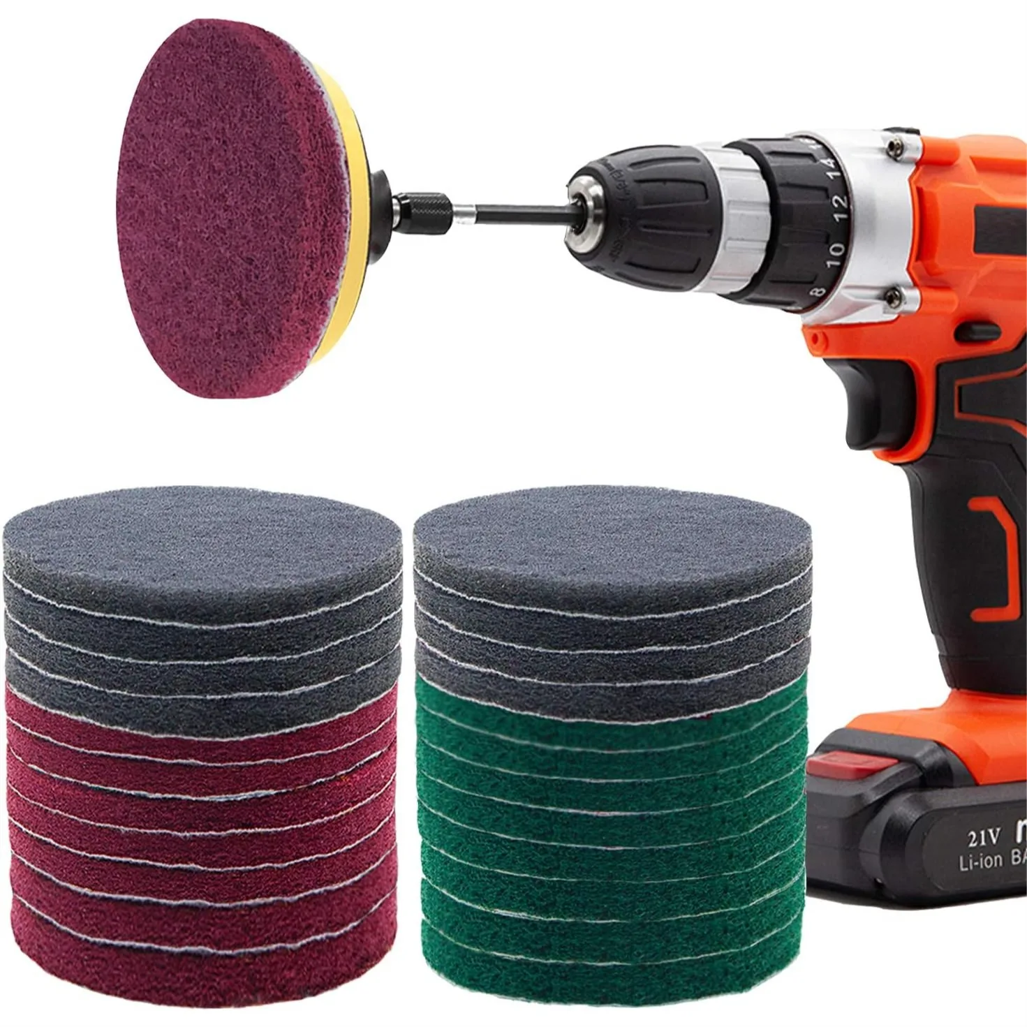 

26 Pieces Power Scrubber Pads Drill Attachment For Cleaning Kitchen Bathroom Grout Carpet Shower Tub Grill Tile Sanding