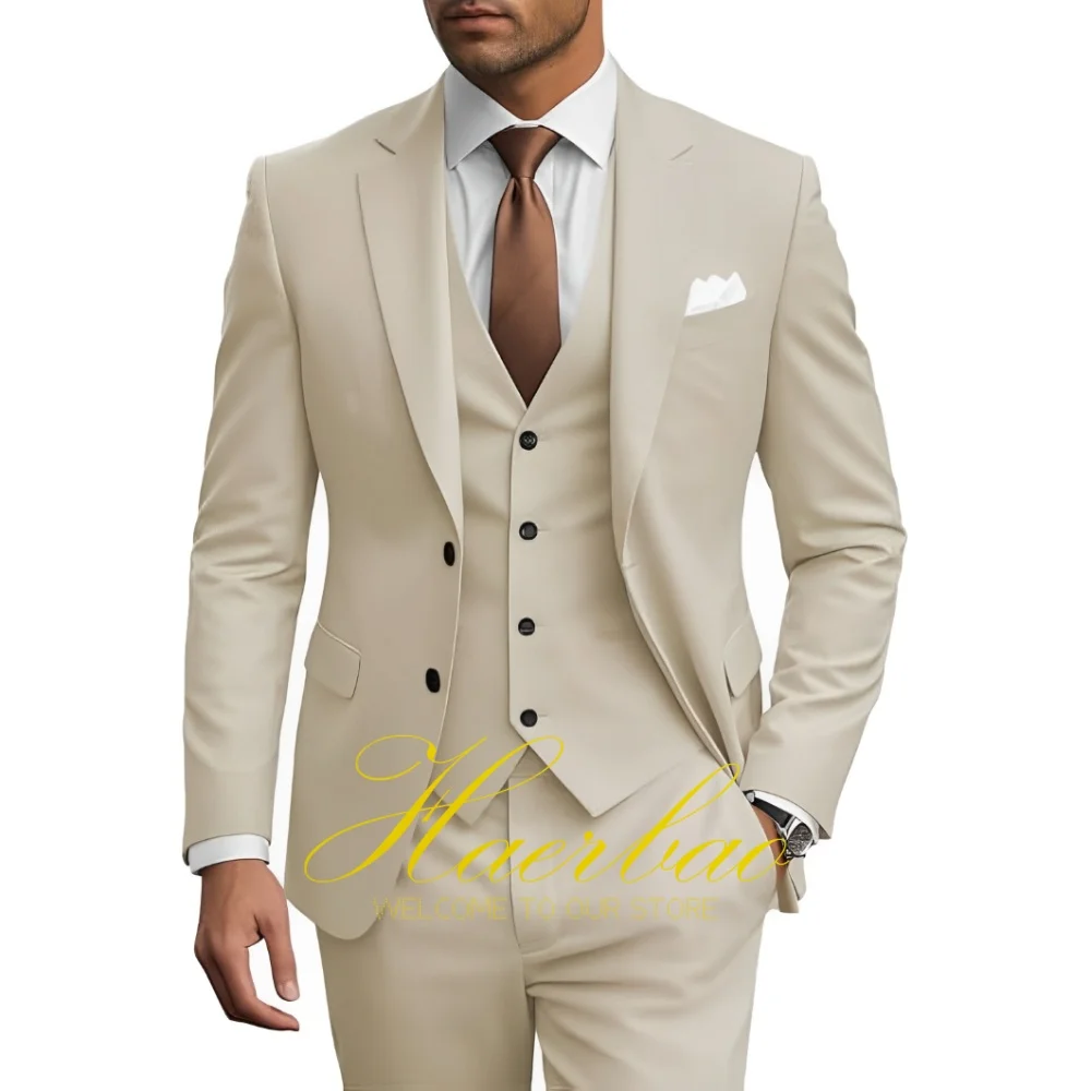 

Formal Men's Suits 3 Piece Slim Fit Jacket Vest Pants Set Wedding Suits for Men Prom Dinner Party Men Tuxedo Suits