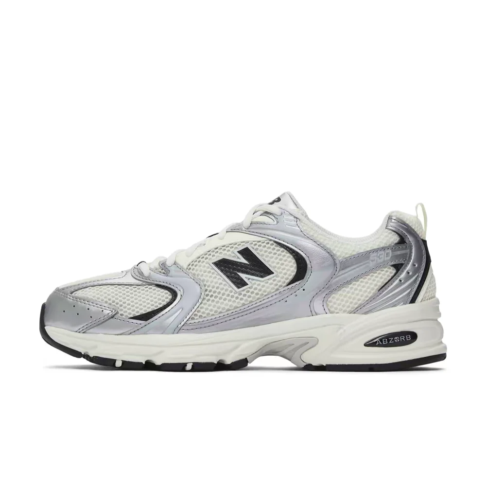 New Balance NB530 Unisex Silver/Black Y2K Millennium Runners – Comfortable Commuter Sole & Casual Urban Fit MR530GMT