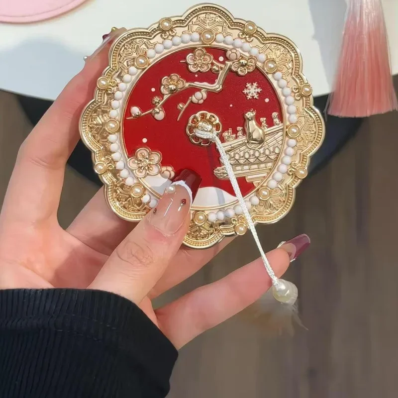 Handheld mirror creative antique court body mirror  makeup