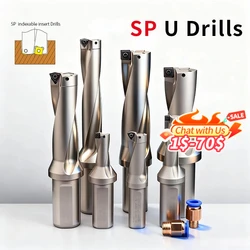 SP Series เจาะ Bites ใส่11มม.-49มม.ความลึก2D 3D 4D Indexable U เจาะ CNC สำหรับ SPMG เครื่องจักรเครื่องกลึงน้ำ