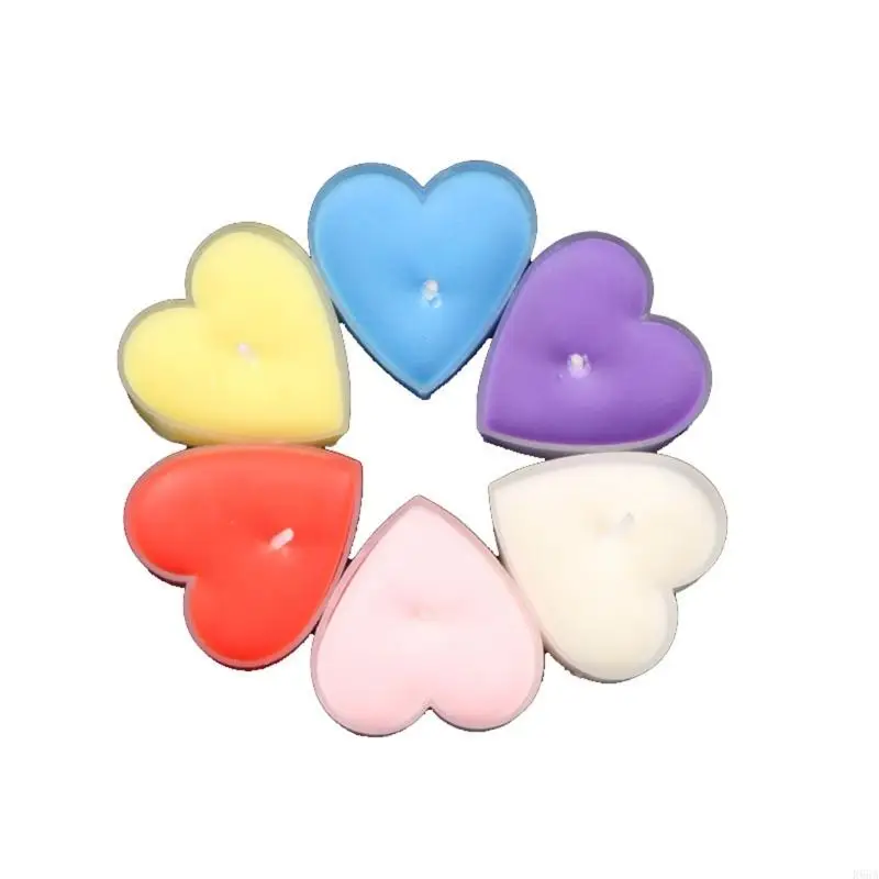 R66a 9pcs شكل قلب شكل عيد الميلاد وقت الحرق الطويل الوقت بشكل مثالي لحفلات العطلات والزينة الدافئة