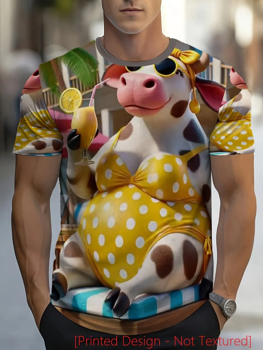 Fun Role-playing Cow 3D Print  Sport Quick-dry Breatha Men T-Shirt Outdoor Street Fashion Casual  Party Parent-Child Clothing