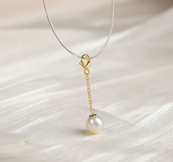 18k real gold extension chains 2cm pearls pendant